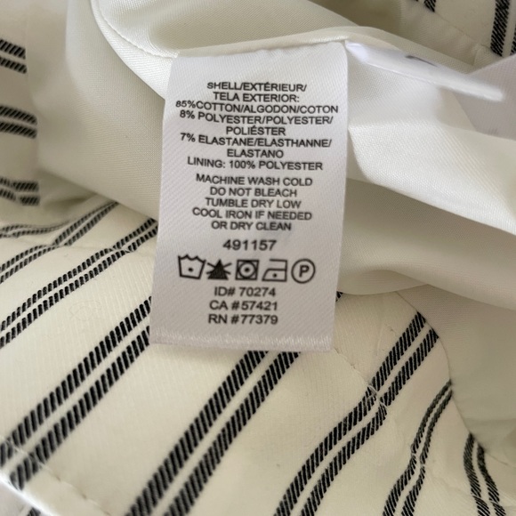 Ann Taylor Cream Striped Belted Skirt - Picture 5 of 5